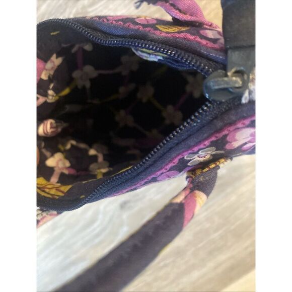 VERA BRADLEY MINI PURSE W/ HANDLES  PURPLE FLORAL NIGHTINGALE - Picture 6 of 7